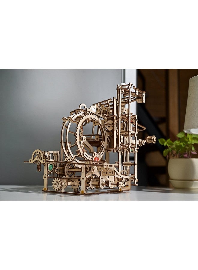 أوجيرز طقم تشغيل الرخام الخشبي، لغز ثلاثي الأبعاد، تشغيل الرخام الخشبي، رافعة متدرجة مع آلية رفع ثلاثية الدرجات و10 كرات رخام حركية يمكنك صنعها بنفسك، لغز خشبي ثلاثي الأبعاد، ألغاز خشبية للبالغين والأطفال - Image 5