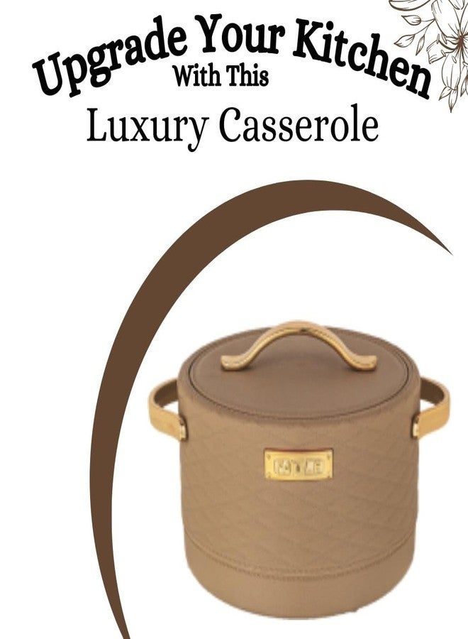 Nabhya Double Wall PU Insulated Hot Pot Serve Casserole, Inner Steel & Outer Plastic Premium Casserole, For Home & Kitchen (Ideal for Chapatti) (Brown, 2500ML) - Image 5