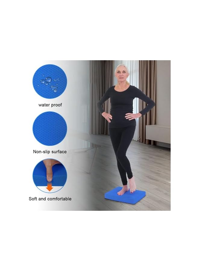PROMASS Balance Pad, Foam Balance Pad with Foot Massage Mat, Balance Pad Board for Physical Therapy and Fitness Workout Training, Balance Cushion for Fitness and Stability Training, 30 * 40 * 6cm, Blue - Image 3