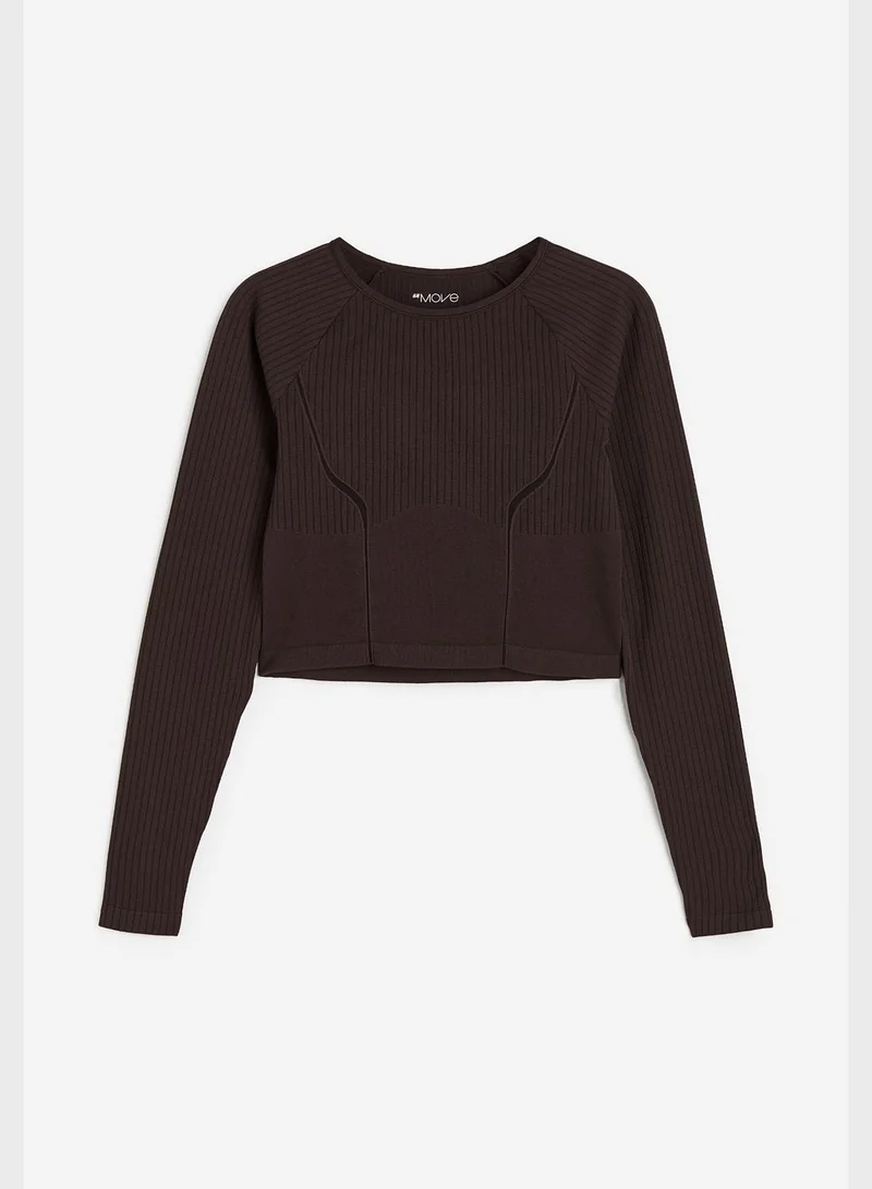 H&M Ribbed Crew Neck Crop Top
