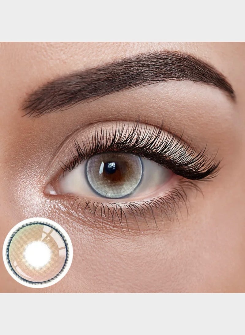 Unibling Fizz Blue Yearly Colored Contact Lenses, Unisex Cosmetic Contact Lenses, Enlargement Collection, Light Blue, With Case - Image 1
