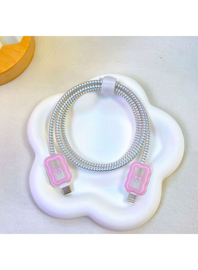 Pink Bow Love For Apple 20w Charging Head Protective Cover 18w Data Line Bite Anti-Break-Specifications:Pink Bow Heart  - Image 4