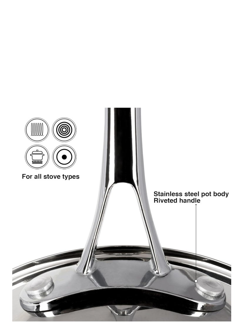 Fissman - Saucepan 2.4L with Measuring Mark, Stainless Steel Saucepan 18x9cm Felice Series, 18/10 Inox 304 Steel, Induction Bottom Compatible with all types of Stovetops - Image 1