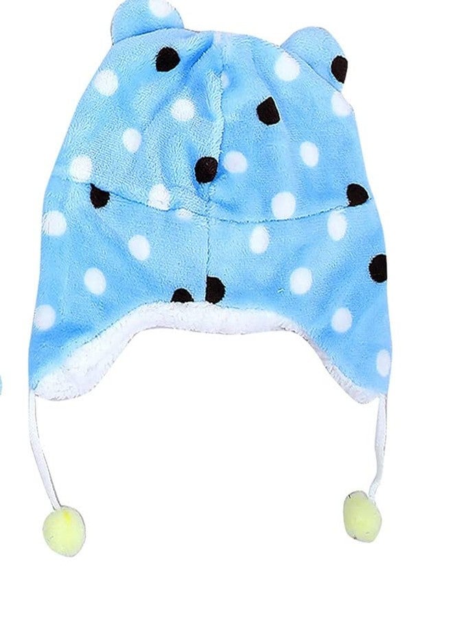ROL Reoutlook Winter Animal Kids Fur Cap/Winter Woolen Kids Cap Sky Blue - Image 2