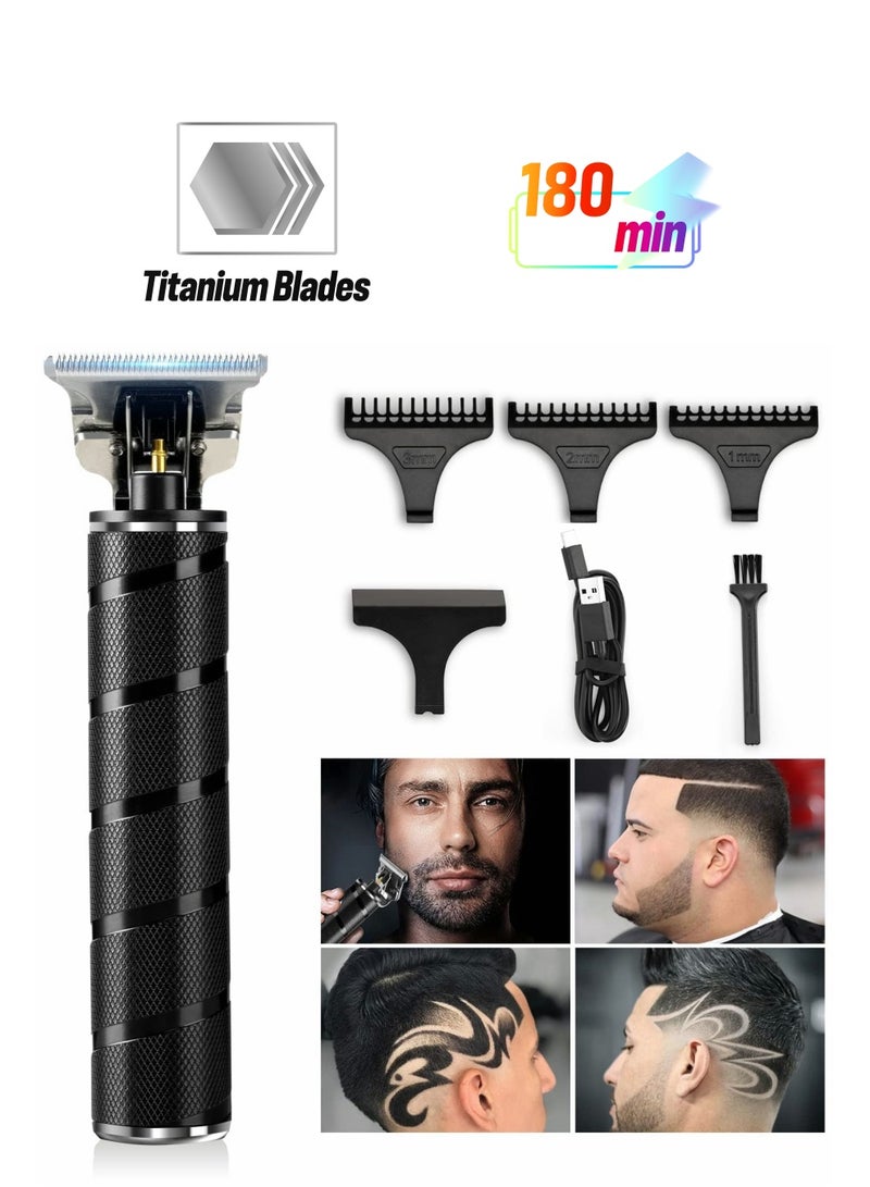 Professional Cordless Beard Trimmer for Men, Zero Gapped Edgers & Clippers Grooming Kit with Guide Combs, Suitable Gifts for Him (Black) - Image 1