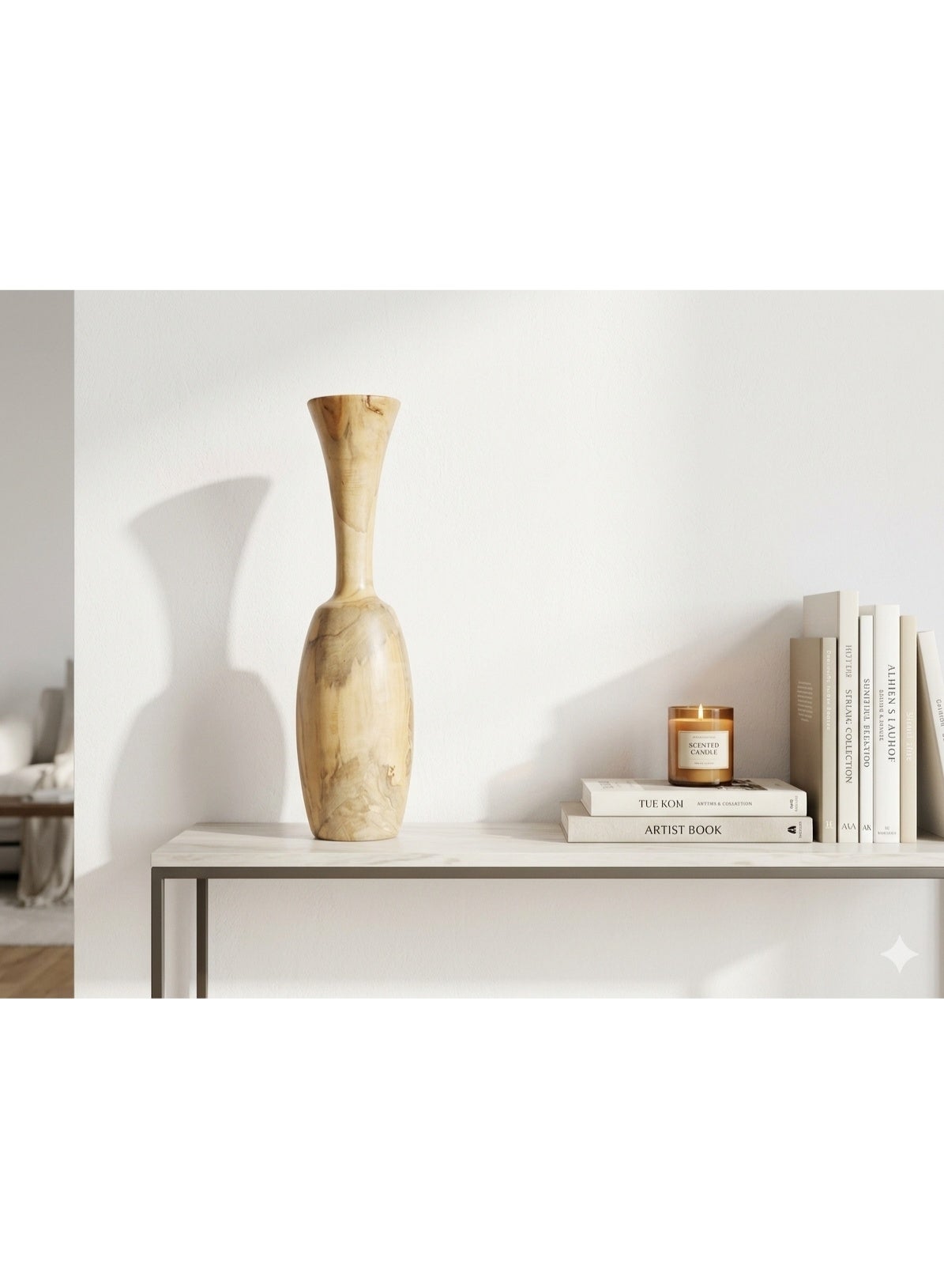 Saroso wood vase treated by Olive oil- height about 30 cm antiques home decoration