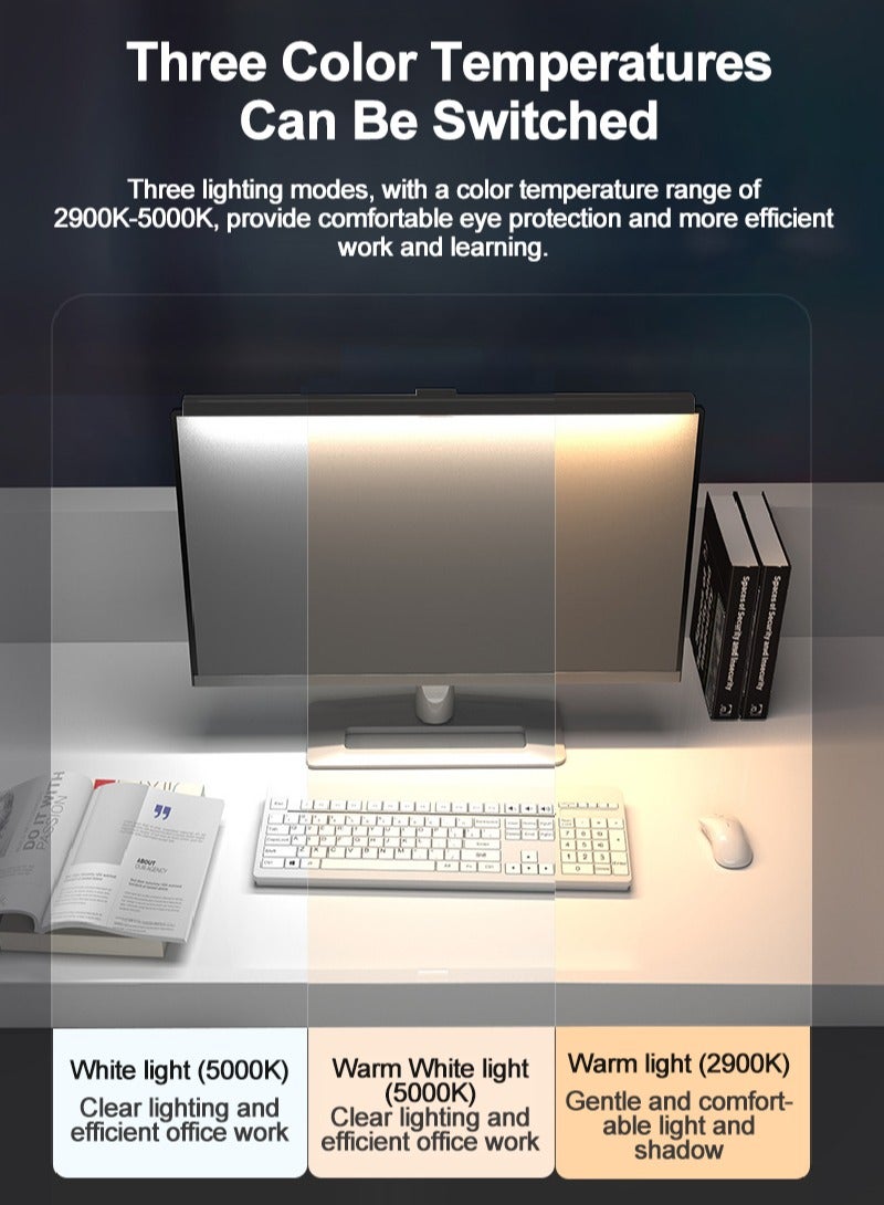 FlashHawk Smart Monitor Screen Hanging Lamp Laptop Light with Adjustable Brightness/Color for Office/Home/Gaming/Desk Black 330MM - Image 4