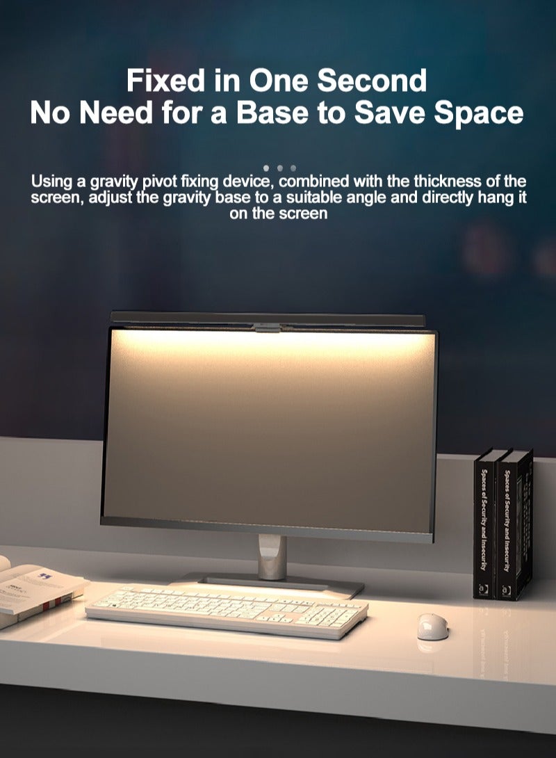 FlashHawk Smart Monitor Screen Hanging Lamp Laptop Light with Adjustable Brightness/Color for Office/Home/Gaming/Desk Black 330MM - Image 5