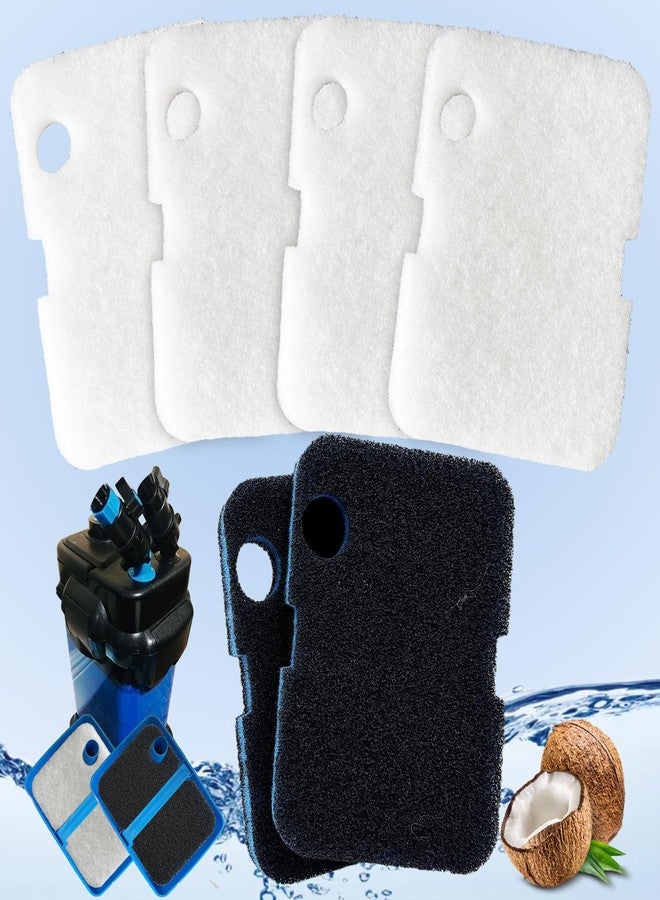 ShuRex 6 Pack Replacement Activated Carbon Sponge Bio Filter Pads and White Floss Pads and for Cascade 700/1000 CCF2UL CCF3UL, Compatible with Penn-Plax Cascade 700 & 1000 Canister Aquarium Filters - Image 1