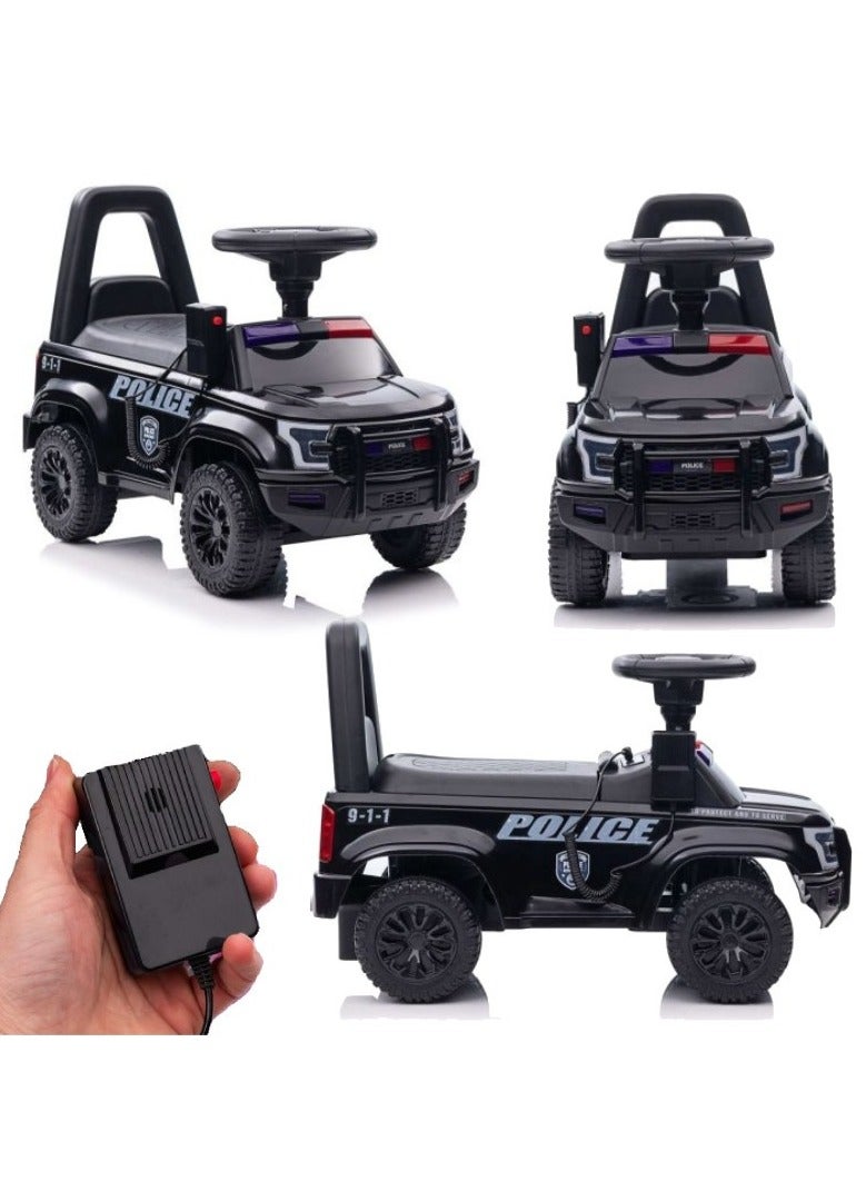 Amsham Toys kids Police Ride On Pusher Car - Black - Image 2