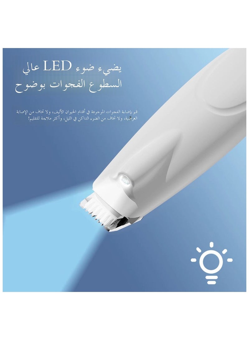 كرونايتي طقم قص شعر كهربائي للحيوانات الأليفة (شاشة LED) – صامت، قابل للشحن، لاسلكي، قص دقيق مصمم للكلاب والقطط، مع خاصية تعديل السرعة المزدوجة. مثالي لقص المناطق الحساسة مثل الأذنين والوجه وحول العينين. (لون أبيض) - Image 2