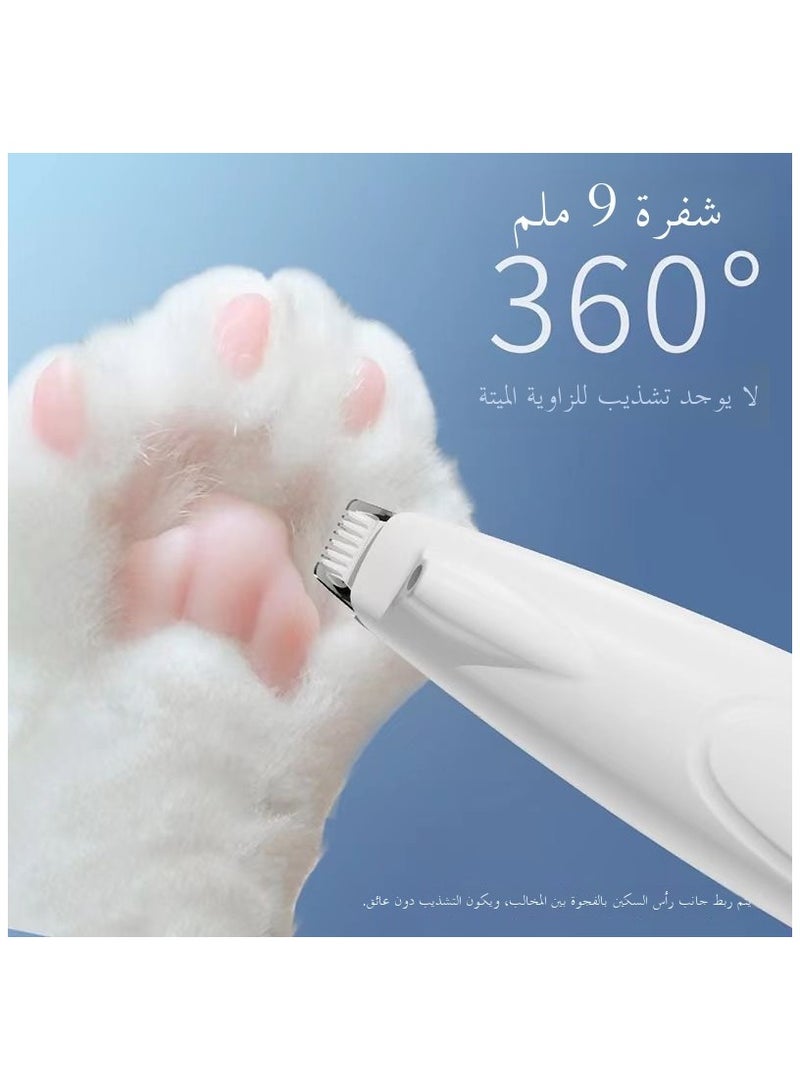 كرونايتي طقم قص شعر كهربائي للحيوانات الأليفة (شاشة LED) – صامت، قابل للشحن، لاسلكي، قص دقيق مصمم للكلاب والقطط، مع خاصية تعديل السرعة المزدوجة. مثالي لقص المناطق الحساسة مثل الأذنين والوجه وحول العينين. (لون أبيض) - Image 3