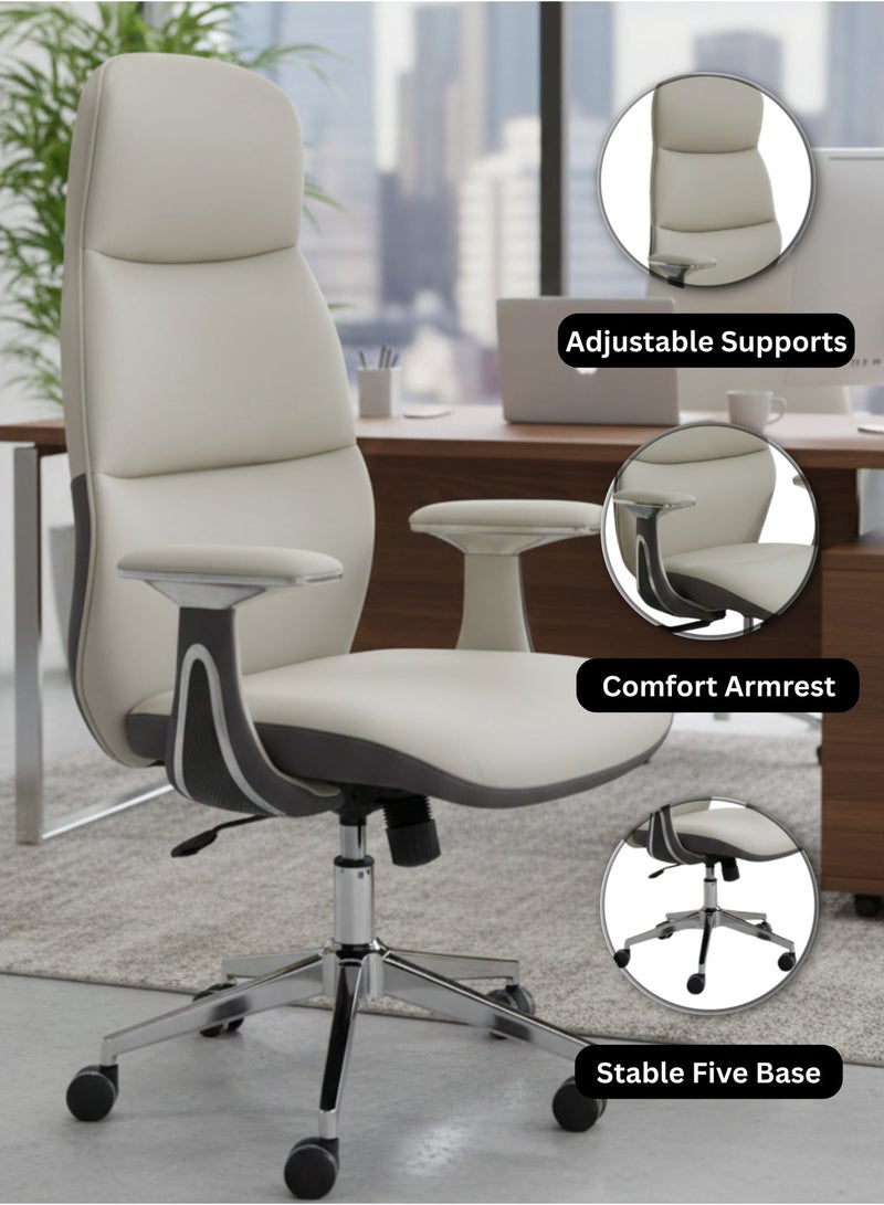 Furalux Ergonomic Office Chair with Eco Leather Upholstery | Comfortable Computer Chair for Home & Office | Durable and Easy to Clean - Image 2