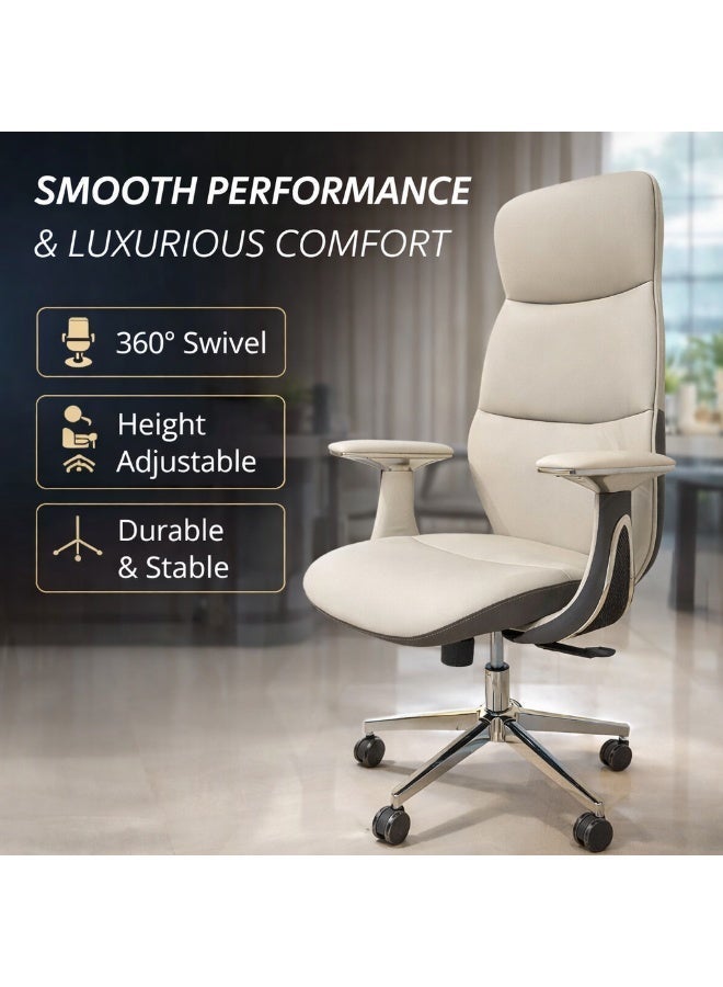 Furalux Ergonomic Office Chair with Eco Leather Upholstery | Comfortable Computer Chair for Home & Office | Durable and Easy to Clean - Image 3