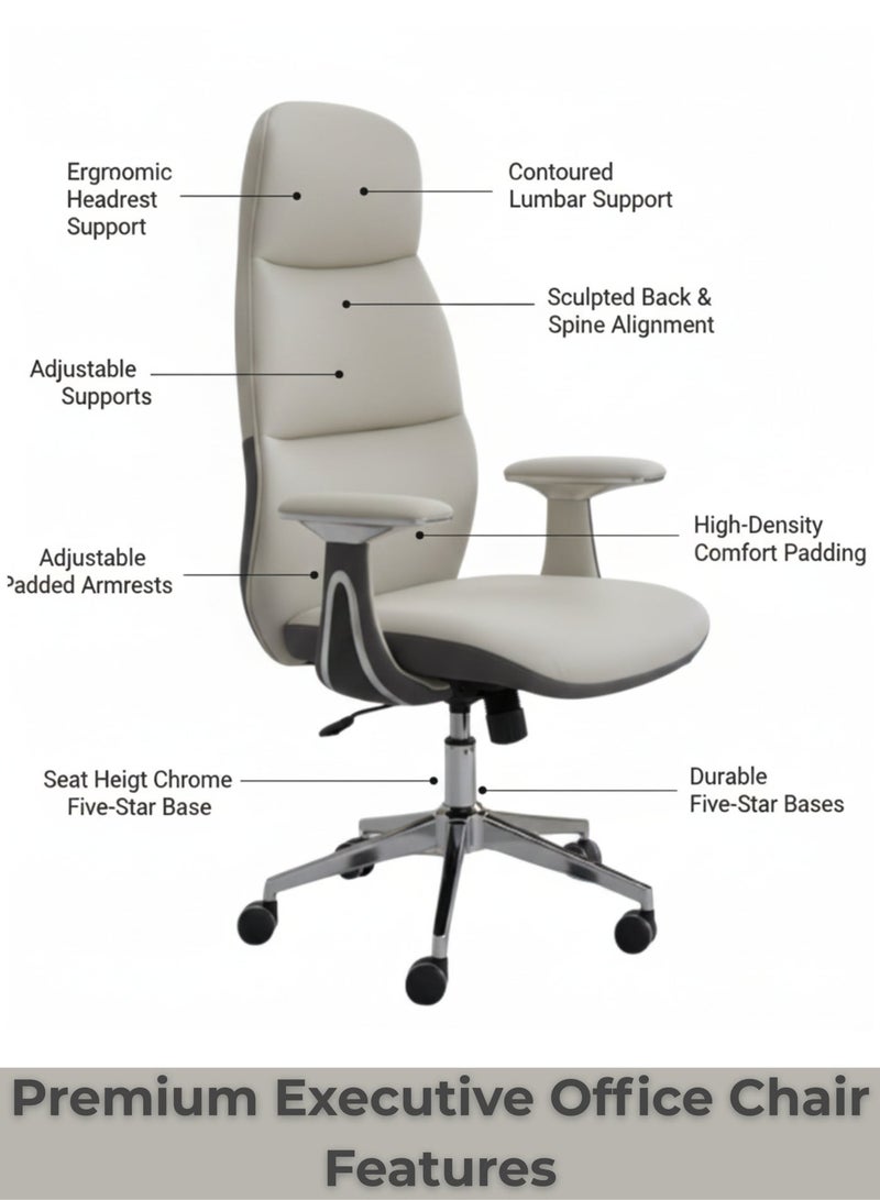 Furalux Ergonomic Office Chair with Eco Leather Upholstery | Comfortable Computer Chair for Home & Office | Durable and Easy to Clean - Image 5