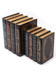 Tosnail Tosnail 2 Pack Decorative Book Boxes Wooden Antique Book Decorations Vintage Book Storage Box  - Image 1