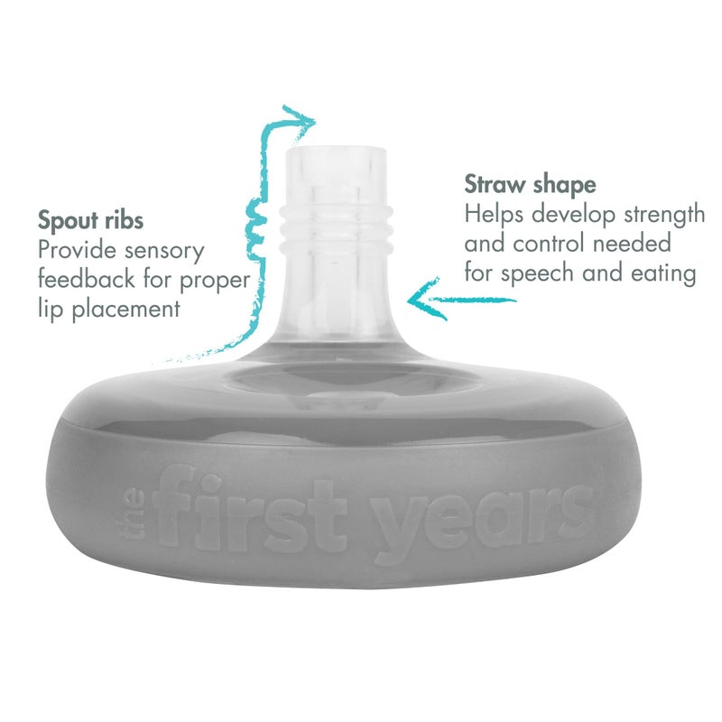 The First Years Insulated Straw Cups for Toddlers 2pk - Ladybug & Marbled - Pink & Blue - Image 2