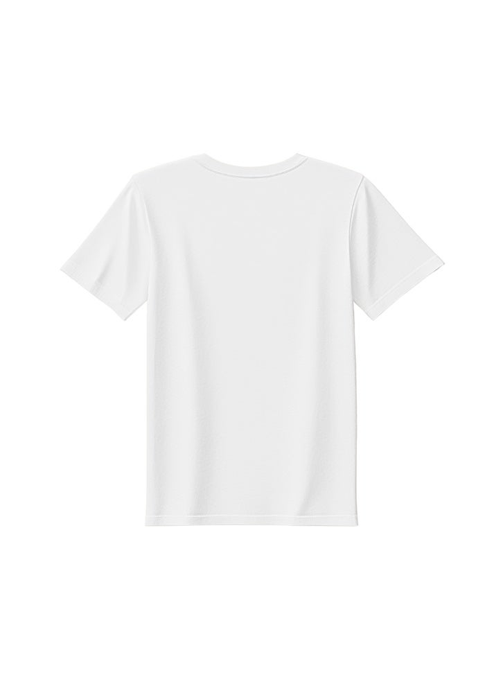 BYFT Threads Round Neck Plain T-Shirt - White (Medium, Polycotton, Pantone 000C, Set of 01 Pcs) - Image 2