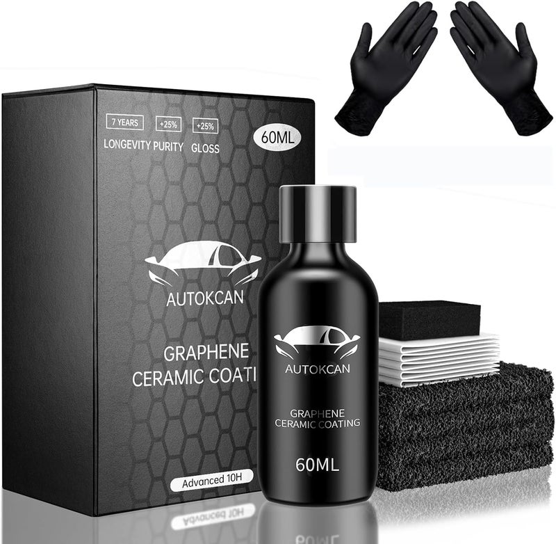 Graphene Ceramic Coating, 10H Graphene Coating for Car Detailing, Advanced UV Technology Super High Gloss Anti-Scratch Hydrophbic Mirror Paint Sealant 7 Years Prorection - Image 1