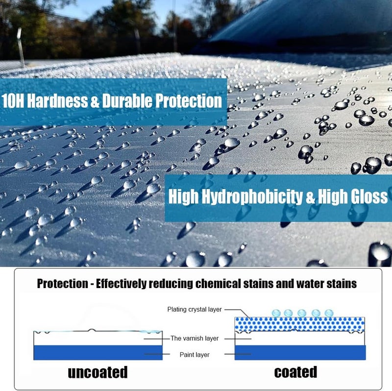 Graphene Ceramic Coating, 10H Graphene Coating for Car Detailing, Advanced UV Technology Super High Gloss Anti-Scratch Hydrophbic Mirror Paint Sealant 7 Years Prorection - Image 4