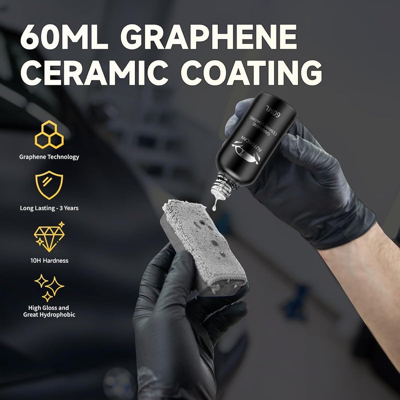 Graphene Ceramic Coating, 10H Graphene Coating for Car Detailing, Advanced UV Technology Super High Gloss Anti-Scratch Hydrophbic Mirror Paint Sealant 7 Years Prorection - Image 5