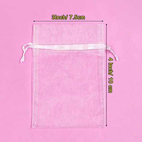 SumDirect 100PCS 3x4 Inches Organza Gift Bags with Drawstring-White - Image 3