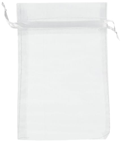 SumDirect 100PCS 3x4 Inches Organza Gift Bags with Drawstring-White - Image 1