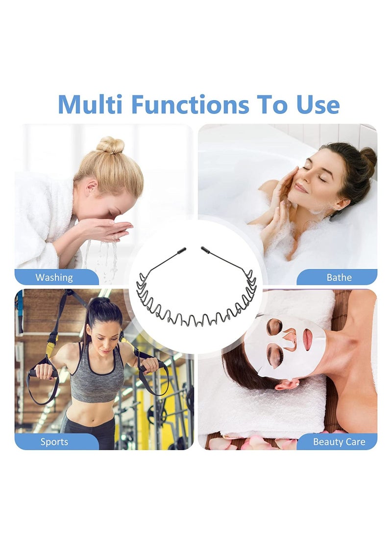 ORiTi Metal Hairband for Men Headband Women Hair Bands Men Unisex Black Wavy Spring Outdoor Sports  - Image 3