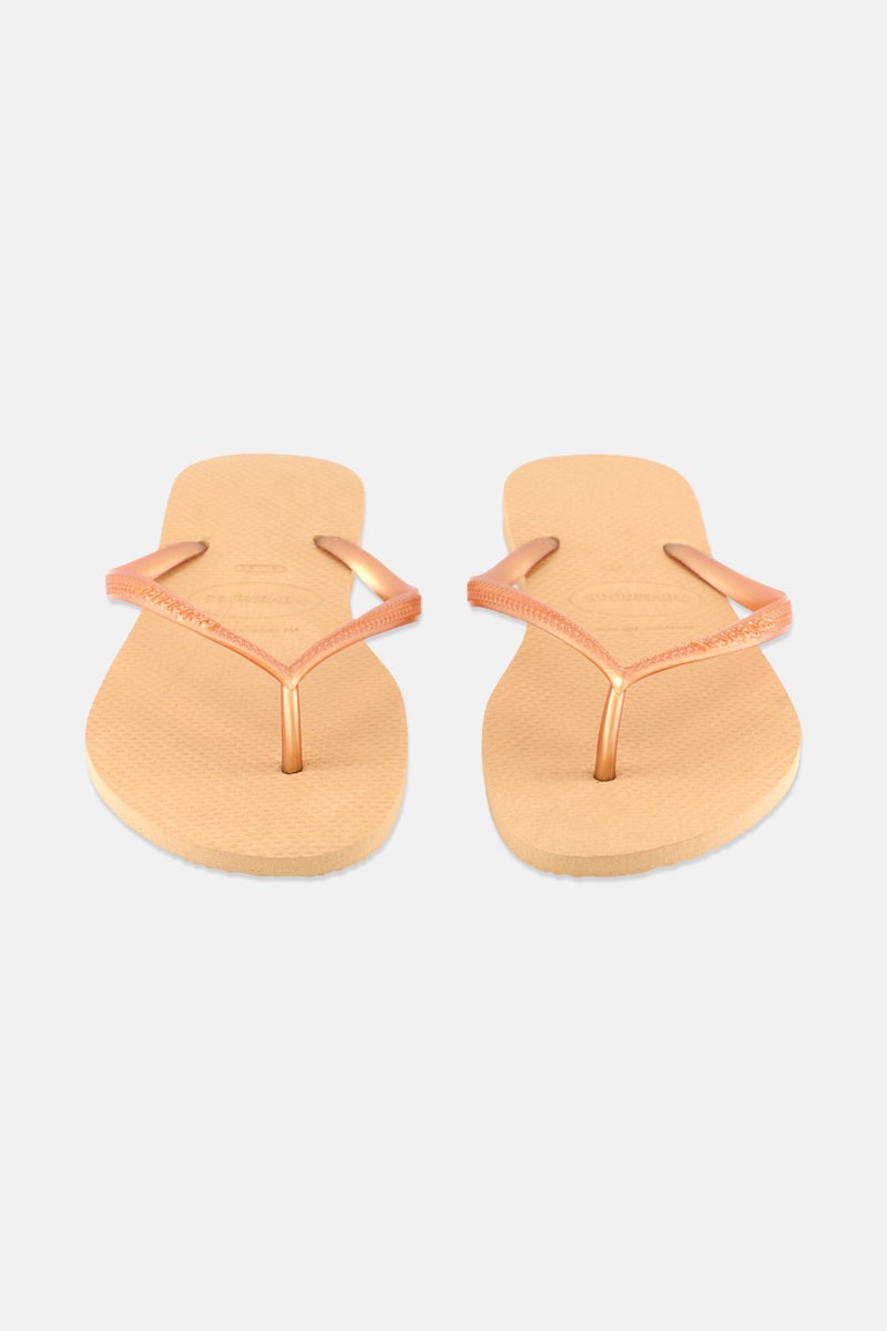 Havaianas Women Style 2 Slip On Brand Logo Slipper, Gold - Image 4