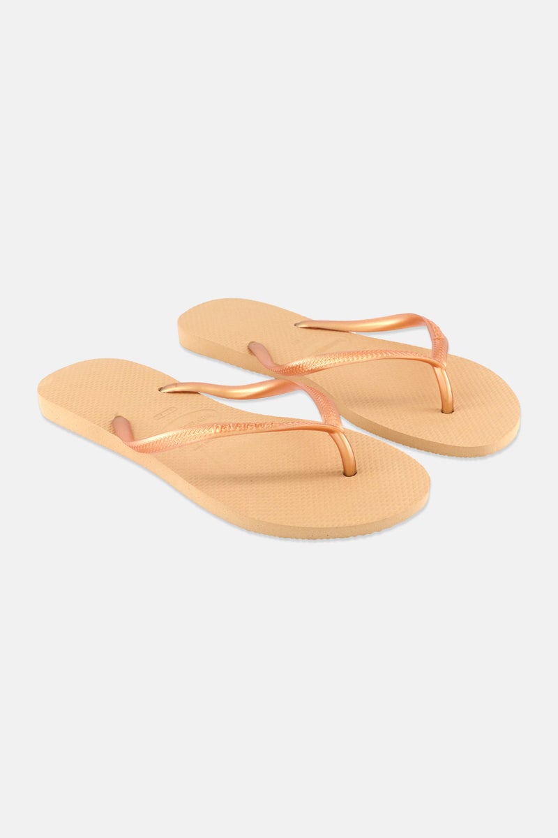 Havaianas Women Style 2 Slip On Brand Logo Slipper, Gold - Image 1