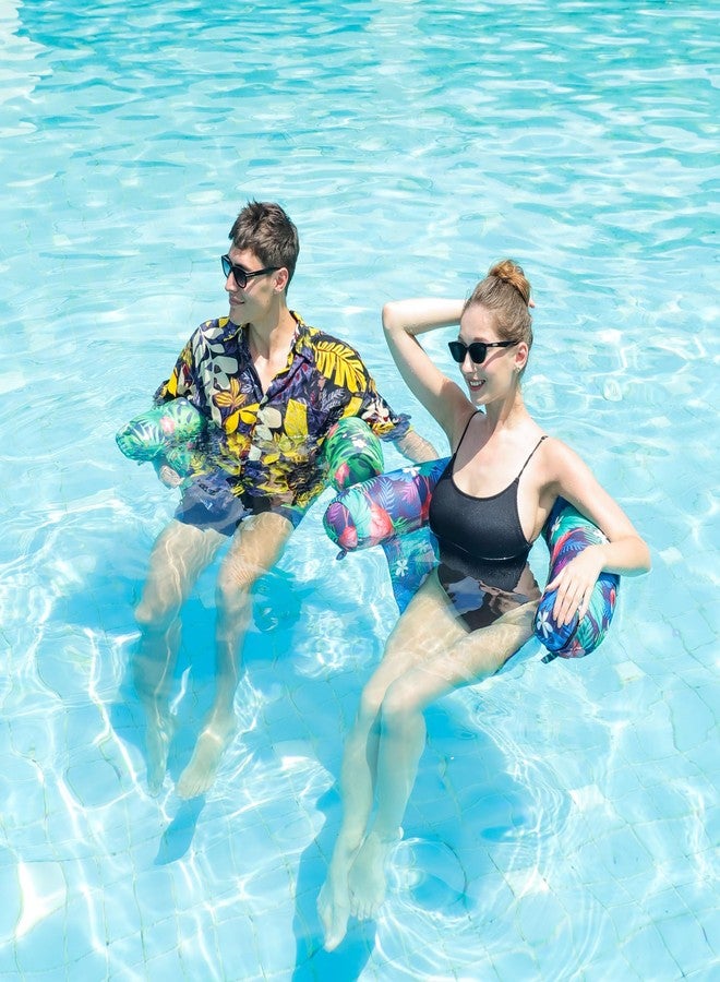 FindUWill Inflatable Pool Floats Chair - 2 Pack Water Floating Pool Chair Adult, Soft Fabric Covered Pool Lounger Float with Sling, Pool Noodles for Adult (Flamingo & Green) - Image 5