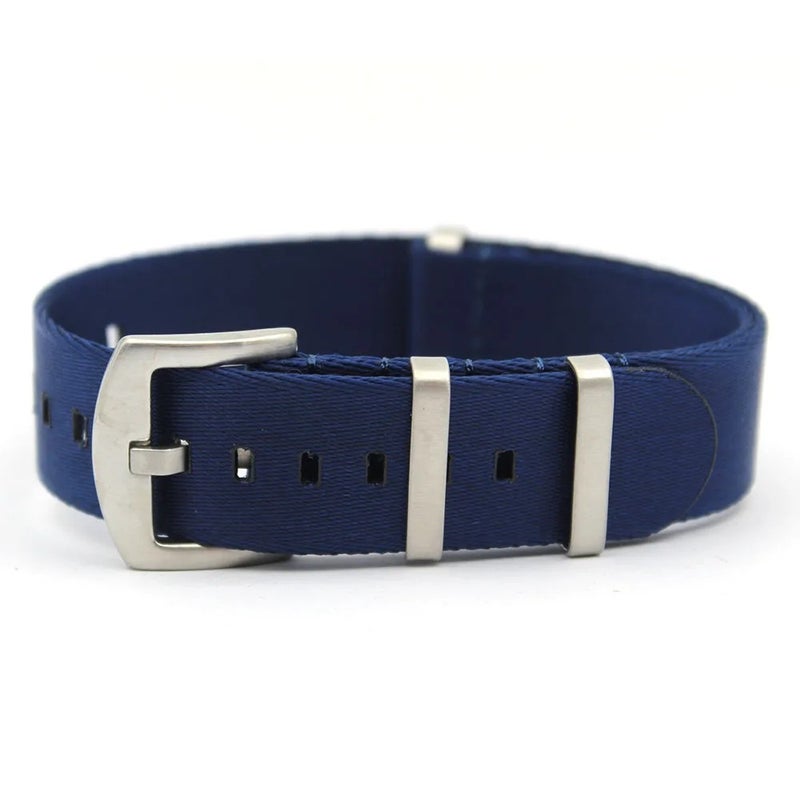 Bluejw Durable Replacement 100% Nylon Watch Strap – Smooth 1-Piece Seatbelt-Style Band with Striped Pattern for Vintage Watches, Fits 18mm 20mm 22mm - Image 1