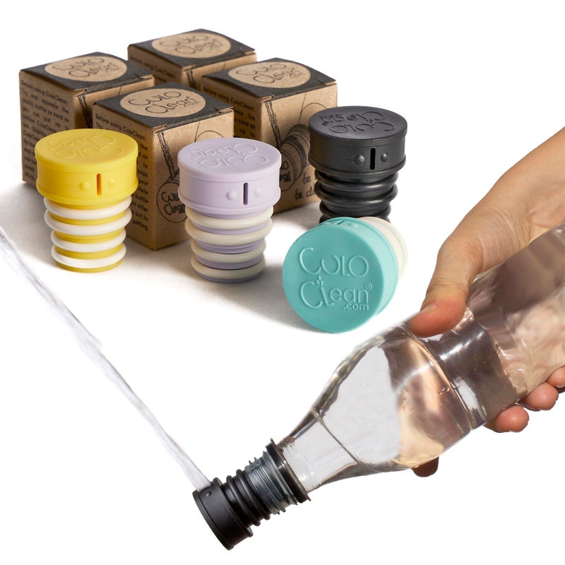 CuloClean.com CuloClean Portable Bidet for Toilet, Travel, or Camping. Compatible with Every Bottle. Discreet, Sanitary or Travel Shower. Attachable Stopper. Backcountry Bidet Nozzle (4pcs Colors) - Image 1