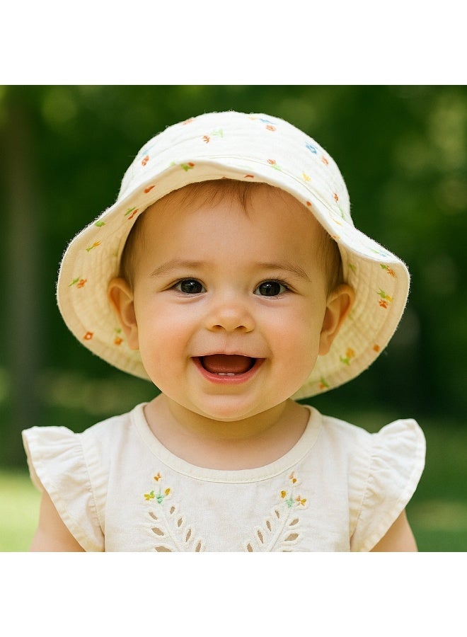 Wonder Kids - Floral Hat - Off White - 6-18M - Image 2