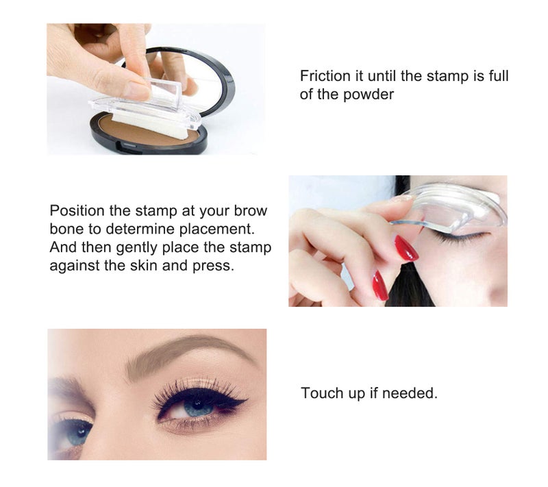 Boobeen Eyebrow Seal Stamp Powder - Waterproof 3 Seconds Eye Make Up Nature Coloring Kit - Creates Natural Looking Brows for Makeup Beginners - Image 3