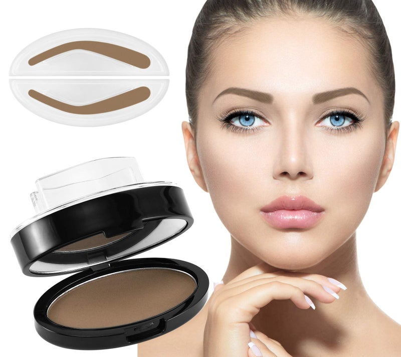 Boobeen Eyebrow Seal Stamp Powder - Waterproof 3 Seconds Eye Make Up Nature Coloring Kit - Creates Natural Looking Brows for Makeup Beginners - Image 1