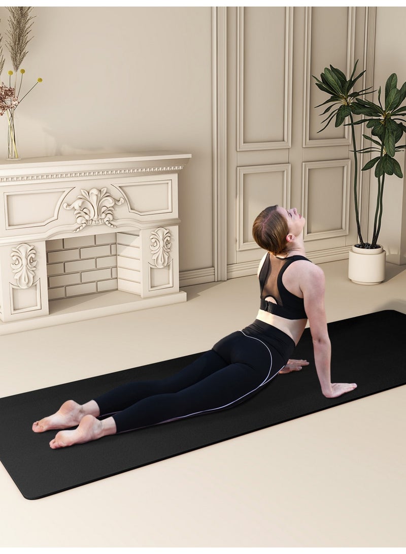 Black Anti-Slip Fitness Yoga Mat, Shock Absorbing Training Mat for Indoor Gym - Image 3