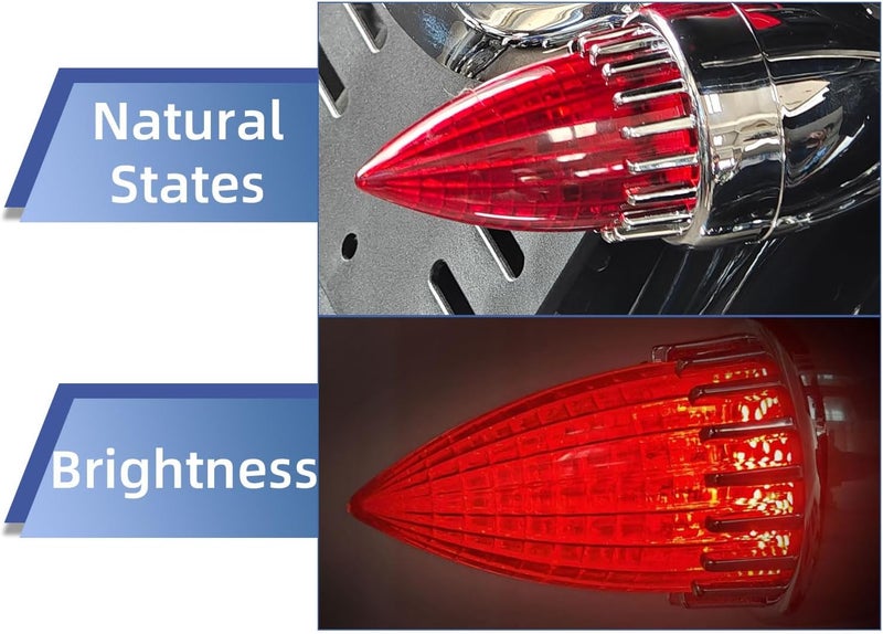 AUTOKAY BOSYCY 3 1/4" Motorcycle Bullet Turn Signal Lens Covers - Red (2 Pack) - Image 4