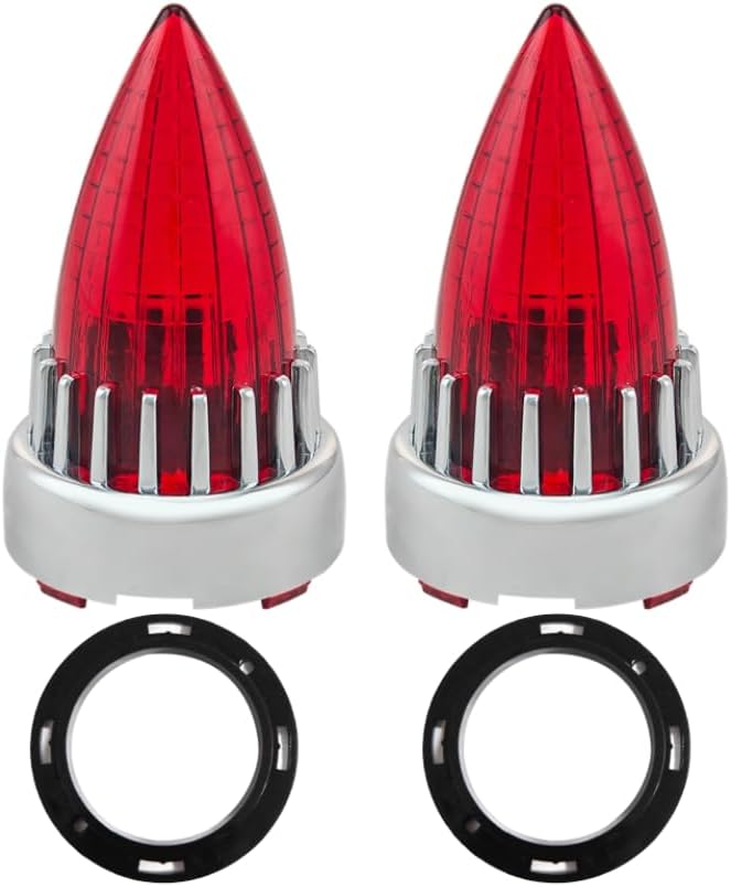 AUTOKAY BOSYCY 3 1/4" Motorcycle Bullet Turn Signal Lens Covers - Red (2 Pack) - Image 1