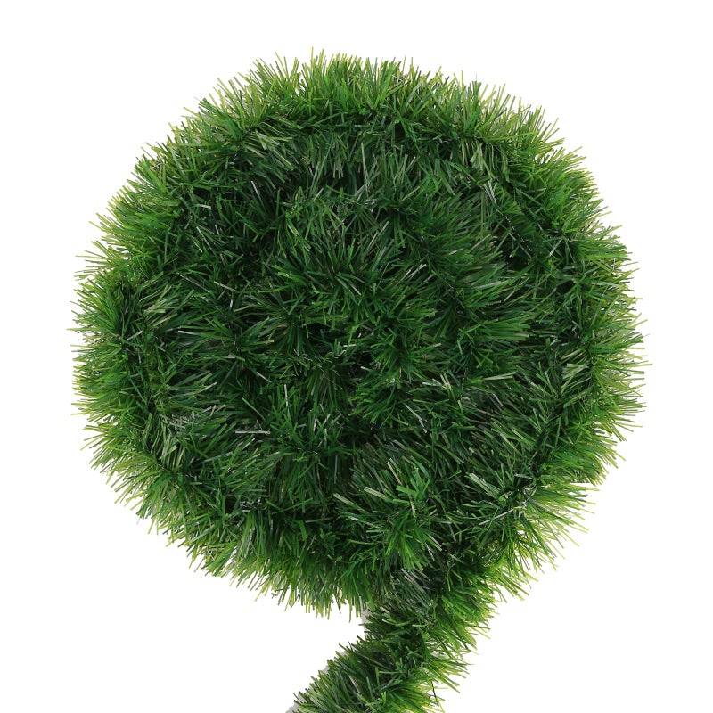 Green Garland Christmas Decorations50Ft Xams Greenery Tinsel Stems NonLit Soft Twist Garland Decor for Tree Stairs Railing Front Door Mantle Fireplace Indoor Outdoor Holiday Home