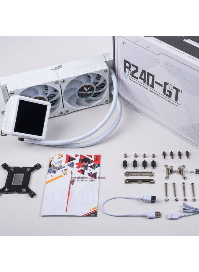 Valkyrie B240-gt-w Vk All-in-one Cpu Liquid Cooler 3.95-inch Ips Lcd Display Multi-platform Support Argb Lighting Effects Single-line Ventilation Fan - Image 2