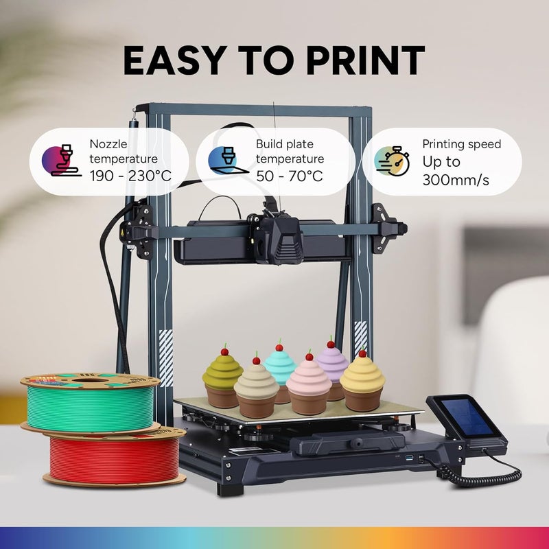 OVERTURE PLA Matte 3D Printer Filament 1.75mm, Matte PLA 1kg Cardboard Spool (2.2lbs), Dimensional Accuracy +/- 0.02 mm (Matte Black) - Image 4