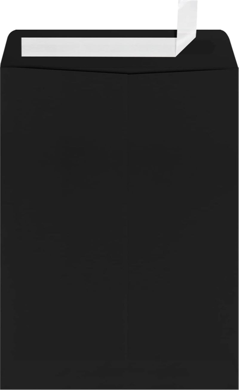 LUXPaper 9 x 12 Open End Envelopes | Peel & Press | Midnight Black | 80lb. Text | 250 Qty - Image 1
