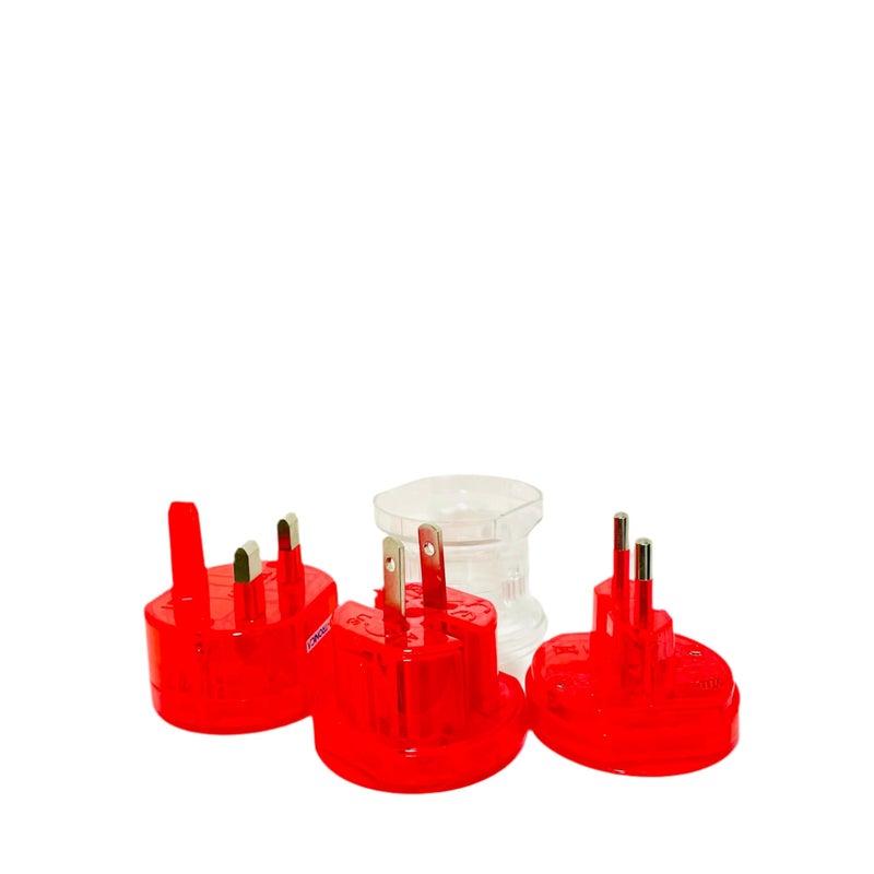 MANGO Universal International Travel Adapter Plugs Set of 3 Red