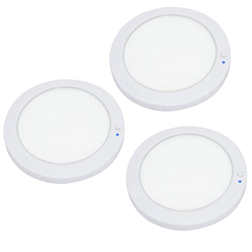 Facon 3Packs 5Inch LED RV Panel Light Surface Mount, 12V DC Interior Light with On&Off Switch and Blue Indicator, for RV Motorhome Camper Caravan Marine (3400K Warm White Light) - Image 1