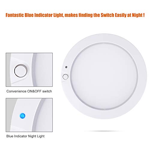 Facon 3Packs 5Inch LED RV Panel Light Surface Mount, 12V DC Interior Light with On&Off Switch and Blue Indicator, for RV Motorhome Camper Caravan Marine (3400K Warm White Light) - Image 4