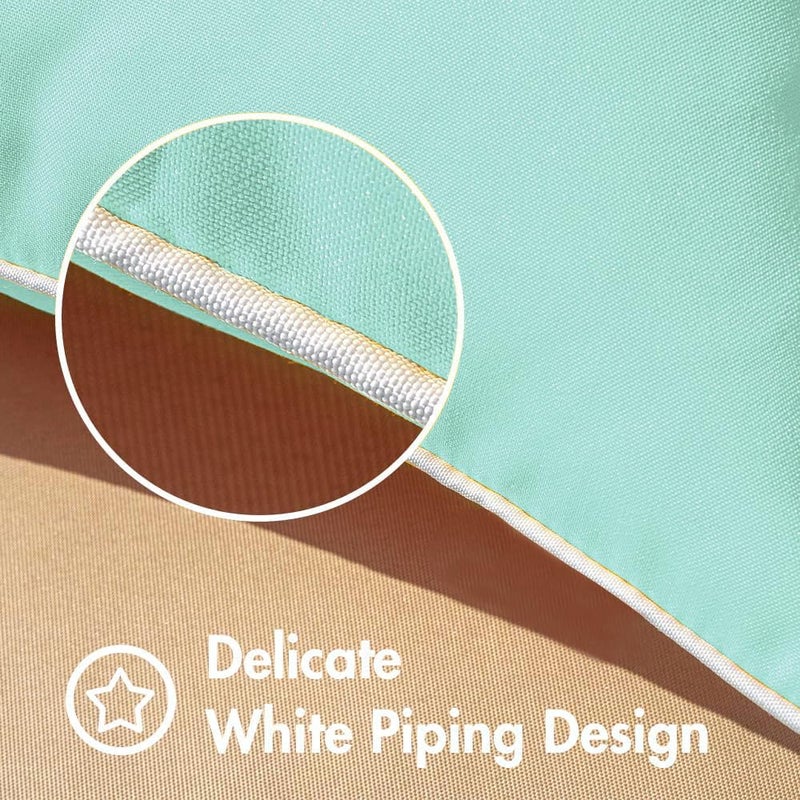 All Smiles Outdoor Waterproof Throw Pillow Covers 20x20 Set of 2 Teal Decorative Patio Tent Bed Sofa Living Room Furniture Sunbrella Cushion Cases Outside Decor for Couch Garden Bench Porch - Image 5