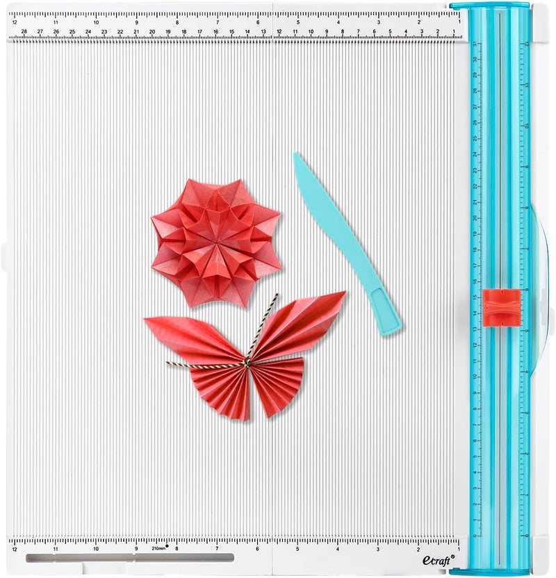 ecraft 12 x 12inch Paper Trimmer Cutter Score Board, Scoring Tool with Paper Folding, for Making Scrapbooking, Cards, Envelope, Coupons and Photo - Image 1