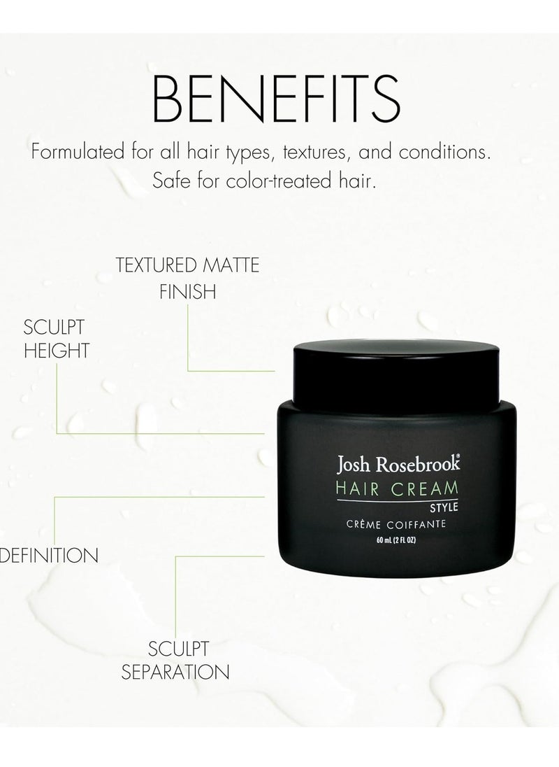 Josh Rosebrook Josh Rosebrook Hair Cream - hair styling cream that creates height, separation, and texture on short to long hairstyles - 60 mL - 2 Oz  - Image 3