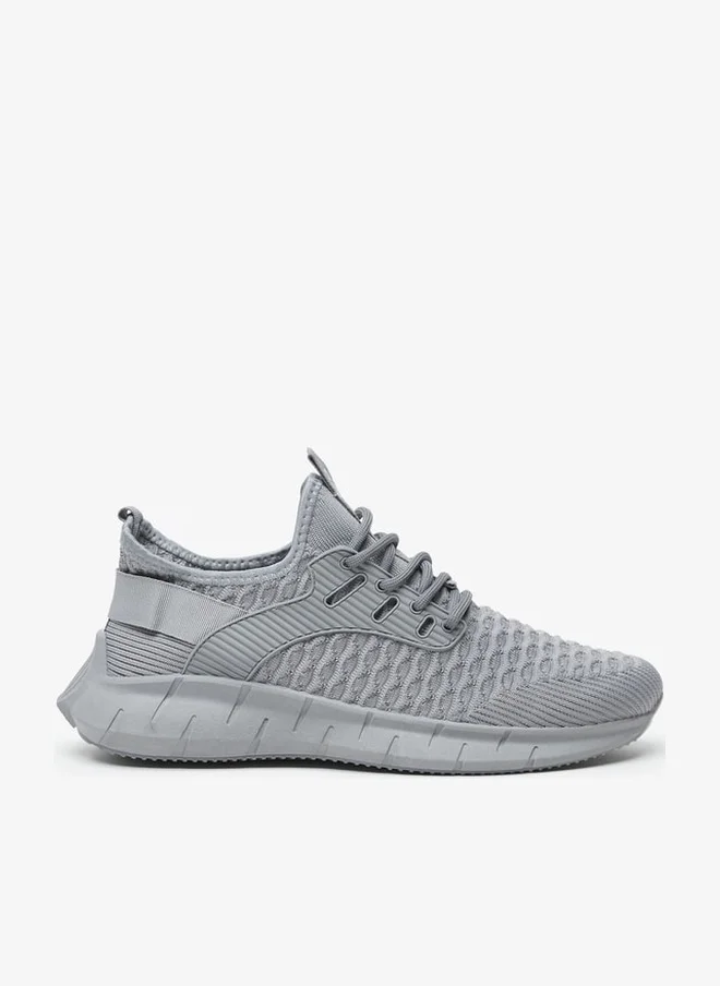 شو اكسبرس Men Textured Sports Shoes with Lace Detail